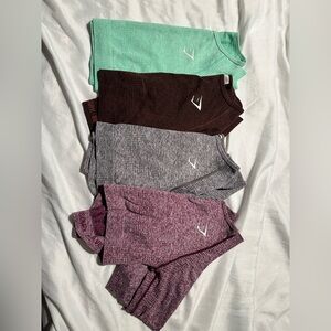 Gymshark seamless long sleeve crop tops 4 pk